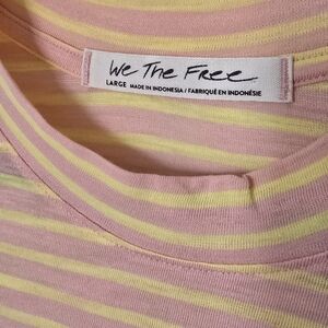 We The Free Pink and Yellow Striped Top